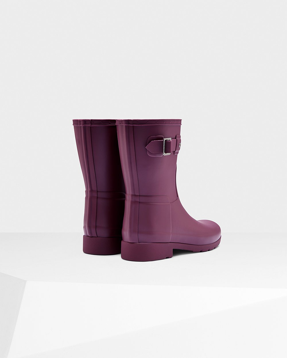 Womens Hunter Refined Slim Fit - Short Rain Boots Purple - 1027-BQAFD